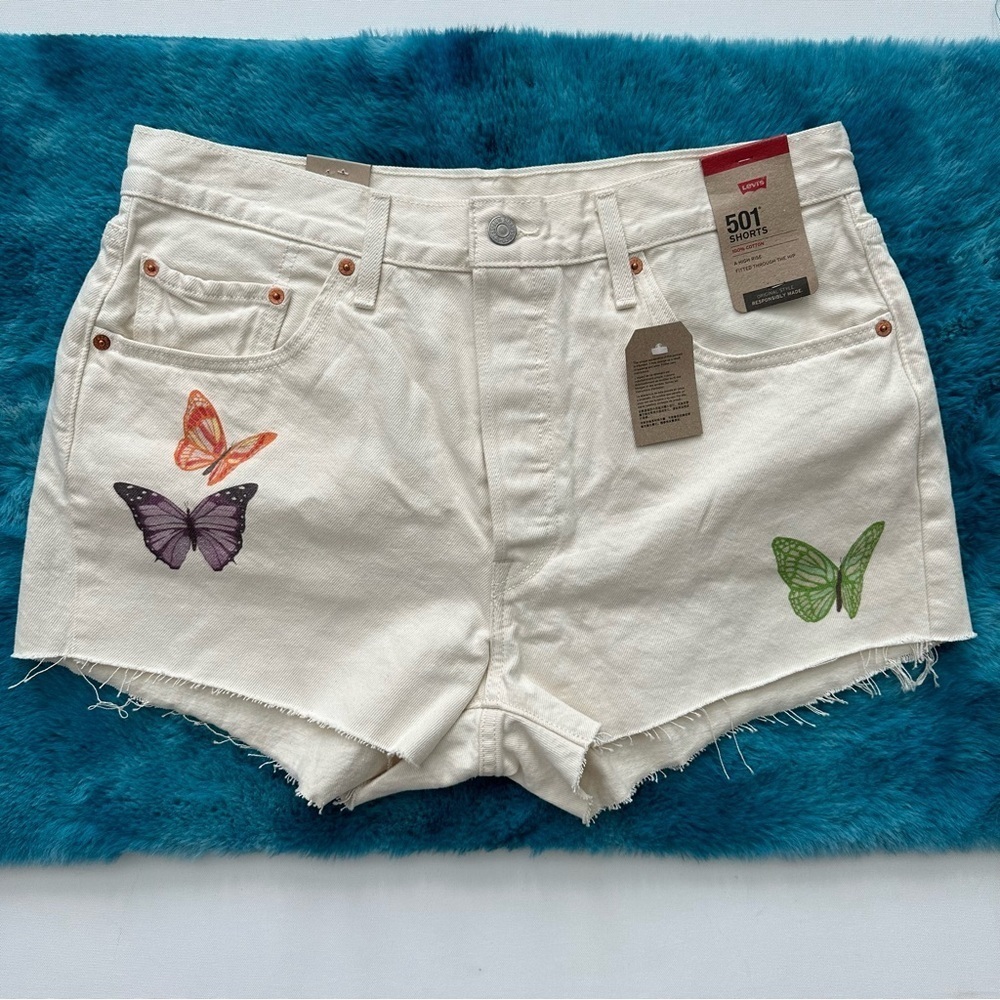 LEVI'S Women's 501 Cotton High-Rise Denim Shorts Size 32 - Picture 15 of 16